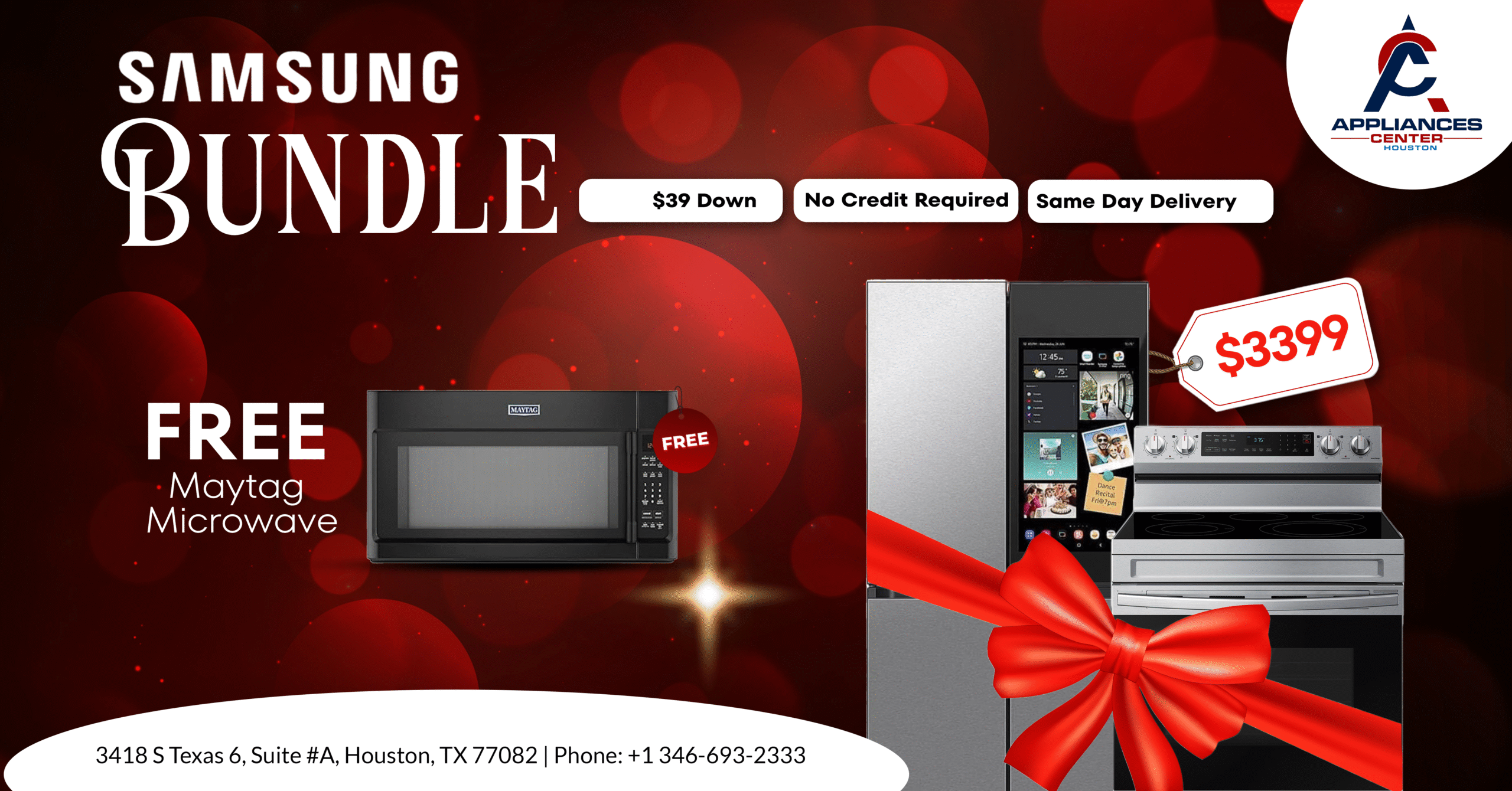 Samsung Bundle - $3399 + Free Maytag Microwave (Range + Fridge)